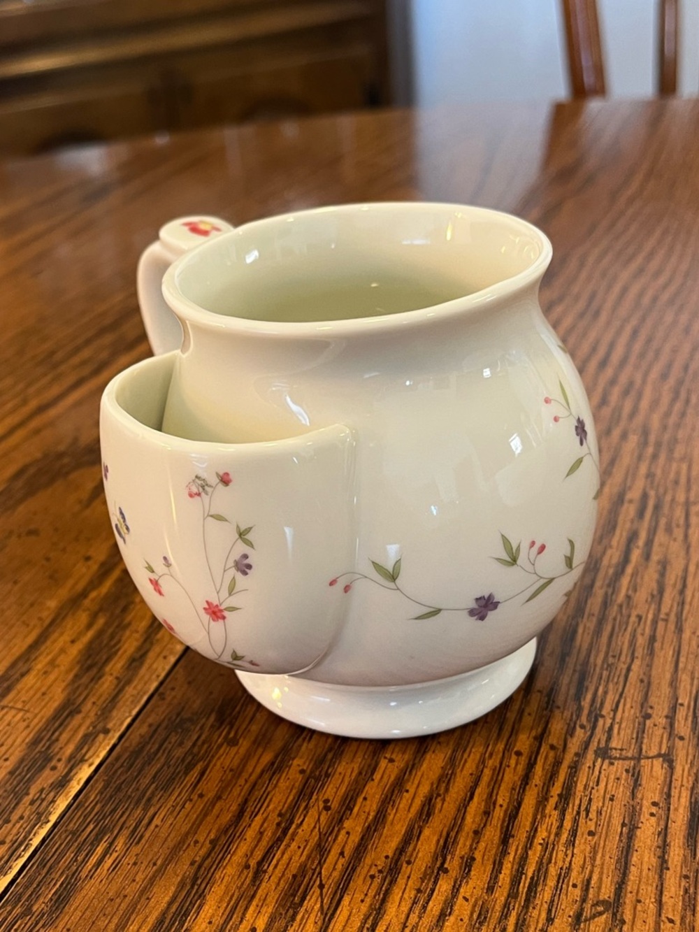 Herman Dodge & Son- Floral Butterfly White Porcelain Tea Mug